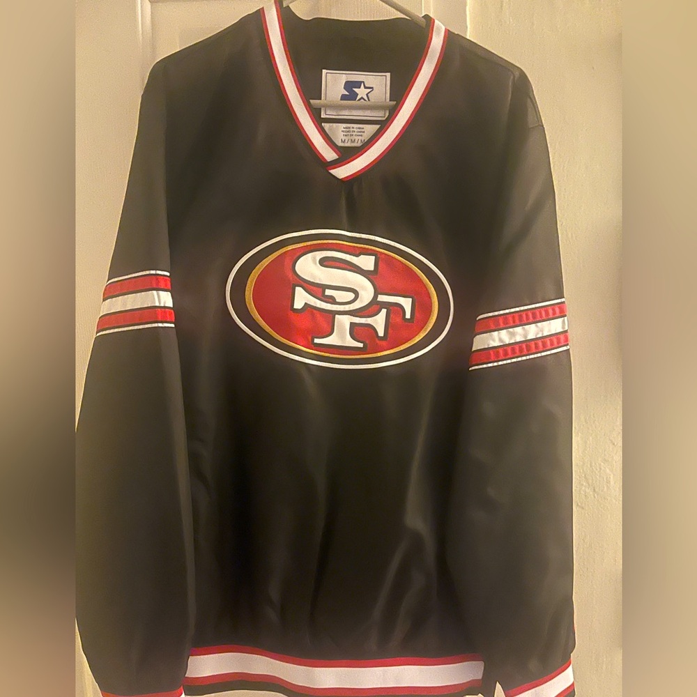 SF niners starter pull over jacket
